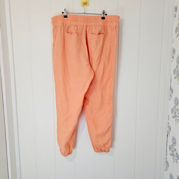 Athleta Cabo Linen Jogger Peach Lightweight Drawstring Size 16 - Picture 9 of 11